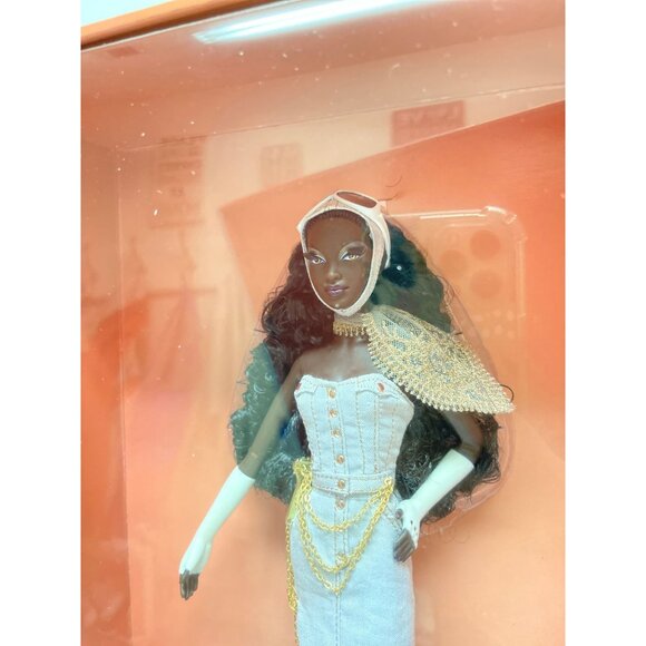 Mattel 2010 Charmaine King Passport Barbie Doll African American Byron Lars Gold - Picture 3 of 9